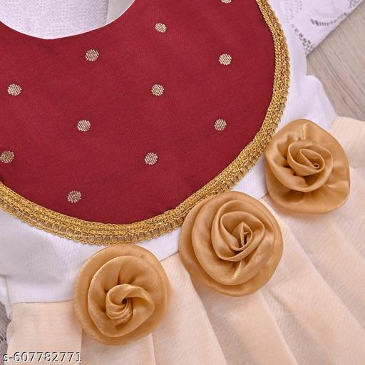 Stylish Maroon Kids Dress with Flowers, Ethnic, Party Wear - Gagan Elite