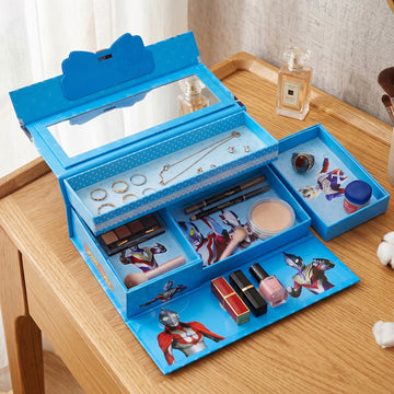 Multipurpose Folding Makeup and Jewelry Storage Box with Mirror (1 Pc) - Gagan Elite