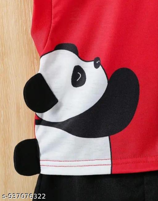 Panda Print Kids Sleeveless T‑Shirt & Short Set...panda print summer set. Features a bright red sleeveless - Gagan Elite