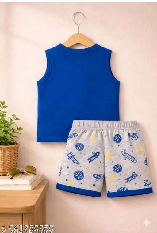 new kid,s cool Dude stylish boys printed sleeveless T-shirt & shorts set - Gagan Elite