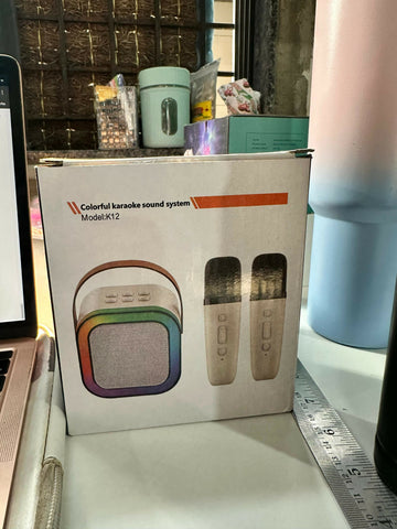 Portable Karaoke Speaker with Wireless Mic, LED Light Effects, BT 5.3 - Gagan Elite