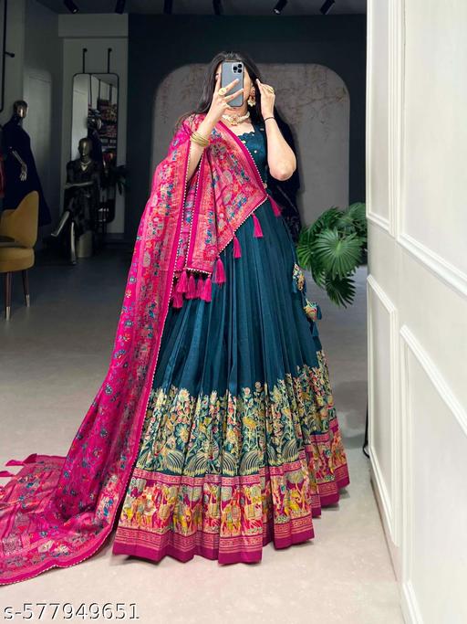Dola Silk Foil Printed Lehengha choli with Amazing Dupatta - Gagan Elite