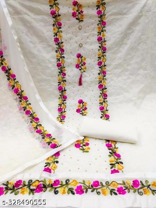 Cott﻿on Suit Dress Material,Unstitched Cotton Blend Kurta,Churidar Material - Gagan Elite
