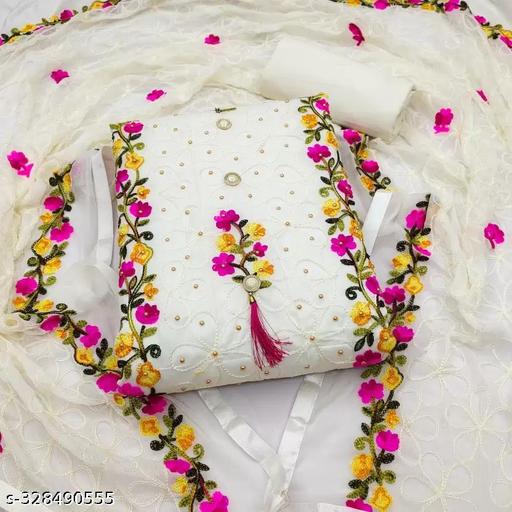 Cott﻿on Suit Dress Material,Unstitched Cotton Blend Kurta,Churidar Material - Gagan Elite