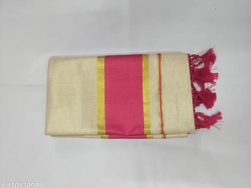 5 " golden with colour tissue saree 6.25 m with kunjam - rani rose - Gagan Elite