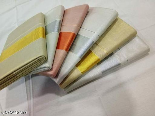 High Quality Kerala Kasavu Cotton Golden/Silver Jaree Saree with Running Blouse/ Onam Kerala Pure Cotton/Trusted Quality - Gagan Elite