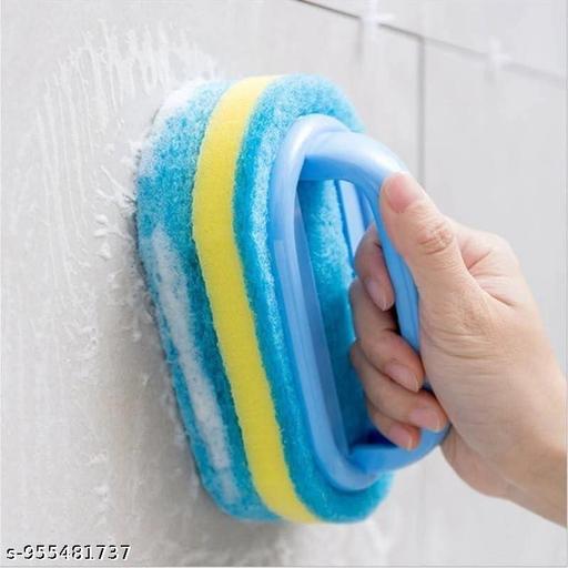 Pack of 1 Cleaning Brush With Handle Sponge Wiping Kitchen Pot Washing Toilet Ceramic Tool