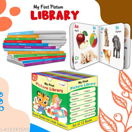 My First Complete Learning Library (Green Edition) : Boxset Of Board Books For Children, Toddler board book set, Early learning book set of 12 books - Happyyoo