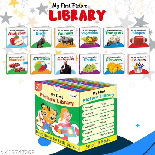 My First Complete Learning Library (Green Edition) : Boxset Of Board Books For Children, Toddler board book set, Early learning book set of 12 books - Happyyoo