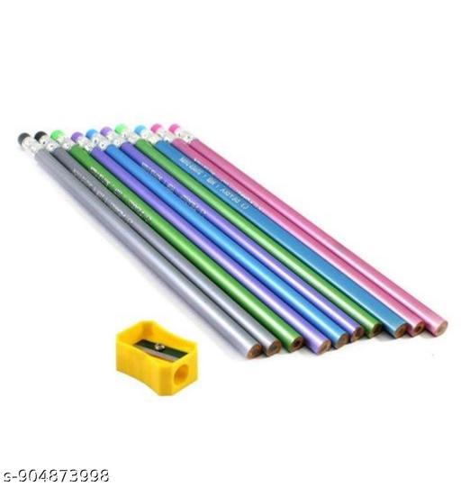 Rubber Tipped Graphite Pencils ,With 5 Free Erasers Super Dark , Pack of 100 , Multicolour - Happyyoo