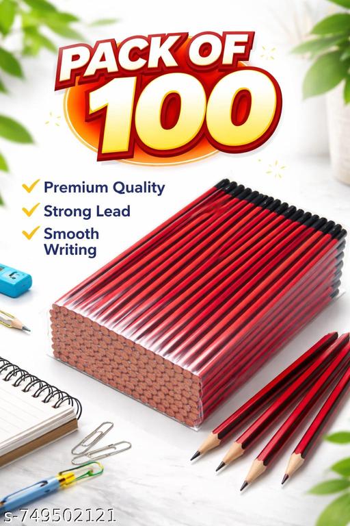 HB Super Dark Graphite Pencil 100 Pencils Jar Pencil (Set of 100,red and black ) - Happyyoo