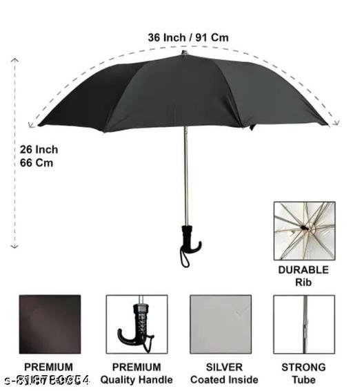 BUY 1 GET 1 FREE REGULAR BLACK UMBRELLA FOR MEN , WOMEN AND KIDS - Happyyoo