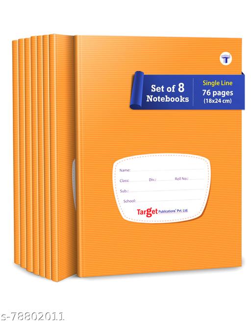 Target Publications Notebooks for Kids | Single Line Small Copy | 76 Pages | 18 cm x 24 cm | Pack of 8 - Happyyoo