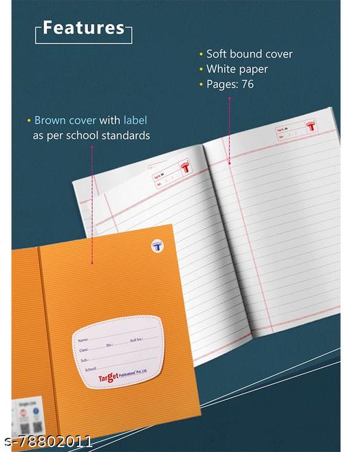 Target Publications Notebooks for Kids | Single Line Small Copy | 76 Pages | 18 cm x 24 cm | Pack of 8 - Happyyoo