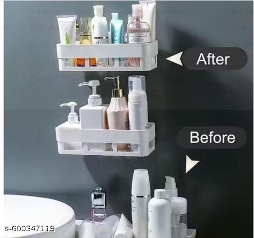 6PIS PCS SET Kitchen/Bathroom Shelf/Paste-Brush Stand/Soap Stand/Bathroom Accessories (White) - Happyyoo