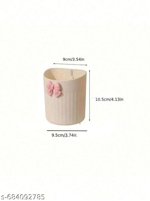Pack of 2 Pink Cute Toothbrush and Toothpaste Holder Cups – Decorative Bathroom Organizers with Pink Bow Design - Happyyoo