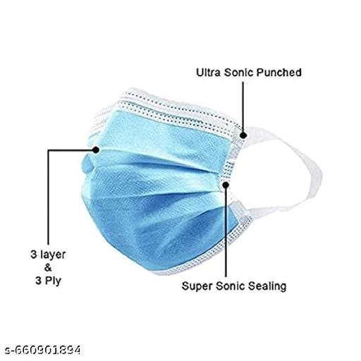 “Disposable 3-Ply Face Mask – Soft Fabric with Nose Pin & Wide Ear Loops | CE & ISO Certified | Pack of 100” - Happyyoo