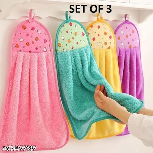 Microfiber Kitchen Napkins for kitchen ,sink or washbasin hanging/ sink cleaning towel Multipurpose kitchen Napkins , Pack of 3 - Happyyoo