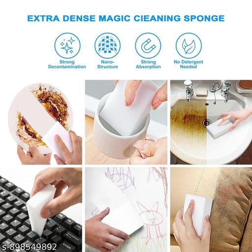 Melamine Magic Sponge Pack of 5 | Household Cleaning Sponge for Kitchen Bathroom - Happyyoo