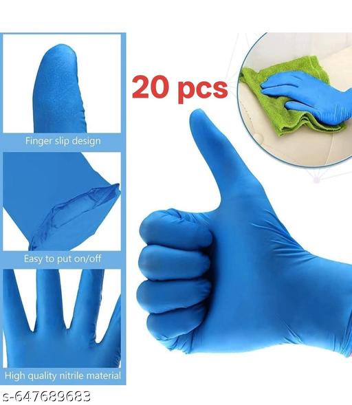20 Pieces Blue Nitrile Gloves – Disposable, Powder-Free, For Cleaning, Cooking & Medical Use
 - Happyyoo