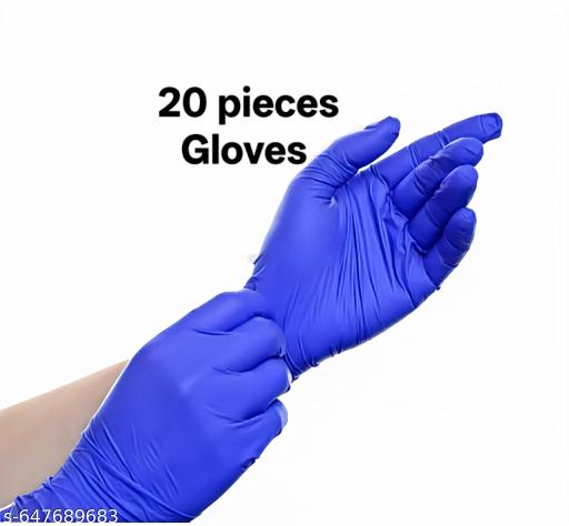 20 Pieces Blue Nitrile Gloves – Disposable, Powder-Free, For Cleaning, Cooking & Medical Use
 - Happyyoo