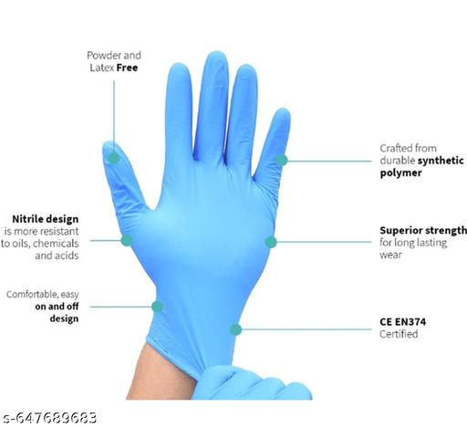 20 Pieces Blue Nitrile Gloves – Disposable, Powder-Free, For Cleaning, Cooking & Medical Use
 - Happyyoo