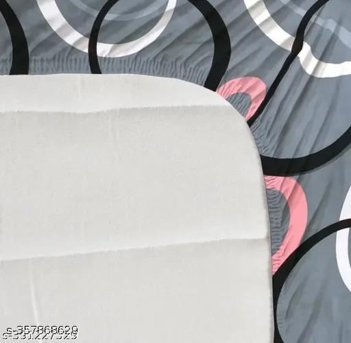 Super Soft Glace Cotton All Round Elastic Fitted Double Bed Bedsheet with 2 Pillow Covers-72x78x8 Inches-fiteed_Double - Happyyoo