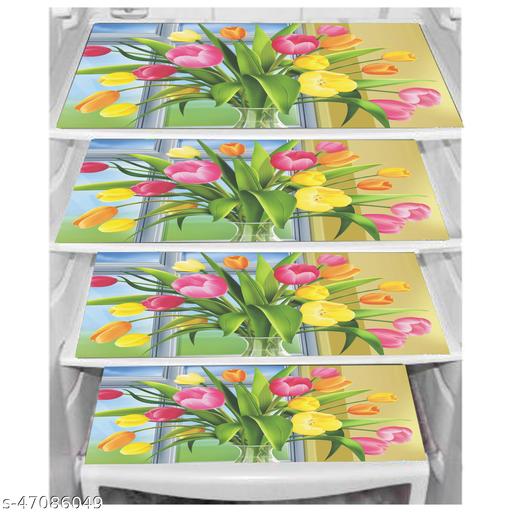 Prime Collection elegant PVC Fridge Mats (Pack of 4) - Happyyoo
