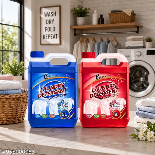 Liquid Detergent 10L High Concentration Laundry Liquid for Front Load & Top Load Washing Machines Family Use - Happyyoo