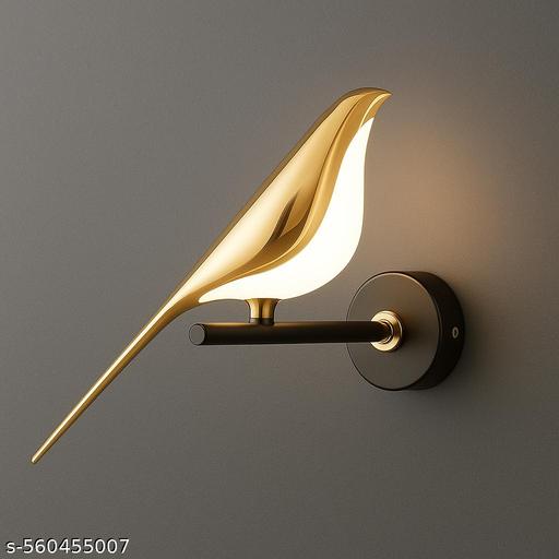 Luxurious  Golden Bird-Inspired Wall Light with Premium Black Aluminum Body and Adjustable Light Colors (Warm White, Cool White, Cool Daylight) - Havenaura