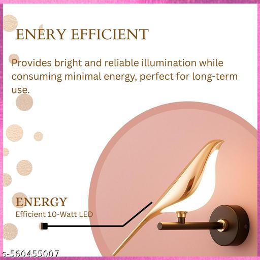 Luxurious  Golden Bird-Inspired Wall Light with Premium Black Aluminum Body and Adjustable Light Colors (Warm White, Cool White, Cool Daylight) - Havenaura
