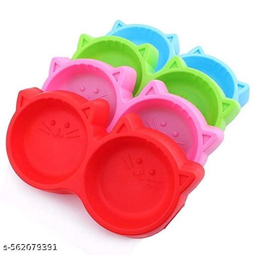 Plastic Twin Cat Bowl – Double Pet Feeding & Water Bowl for Cats, Kittens & Small Dogs – Travel-Friendly Feeder Bowl - Havenaura