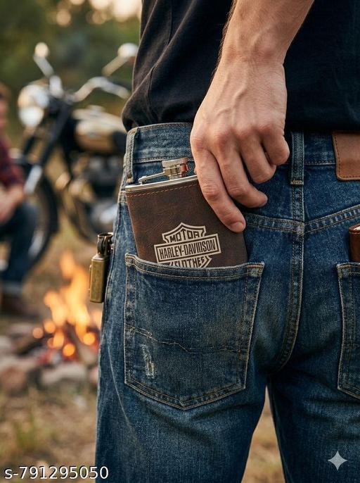Premium  Hip Flask – 8oz Stainless Steel with Genuine Leather Wrap - Havenaura