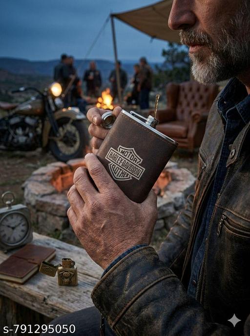 Premium  Hip Flask – 8oz Stainless Steel with Genuine Leather Wrap - Havenaura
