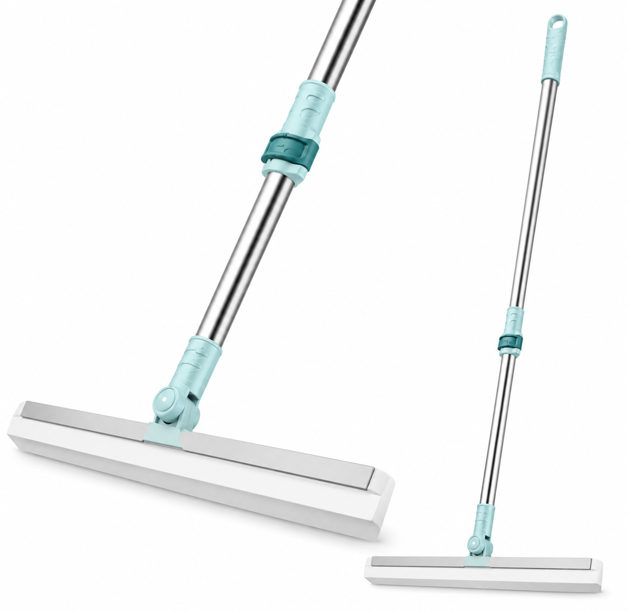 Magic Broom Sweeper for Floor Cleaning – Multifunctional Silicone Wiper Mop with Stainless Steel Extendable Handle – Wet & Dry Use – Bathroom Floor Wiper & Window Squeegee Viper for Home | 50-Inch Rotating Floor Squeegee, Heavy Duty Bathroom Wiper with 180-Degree Swivel Head - HOME SHOPY