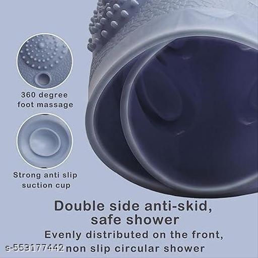 Shower mats for Bathroom Anti Slip with Foot Scrubber Bath mat Anti Slip with Suction Cups & Drain Holes - HOME SHOPY