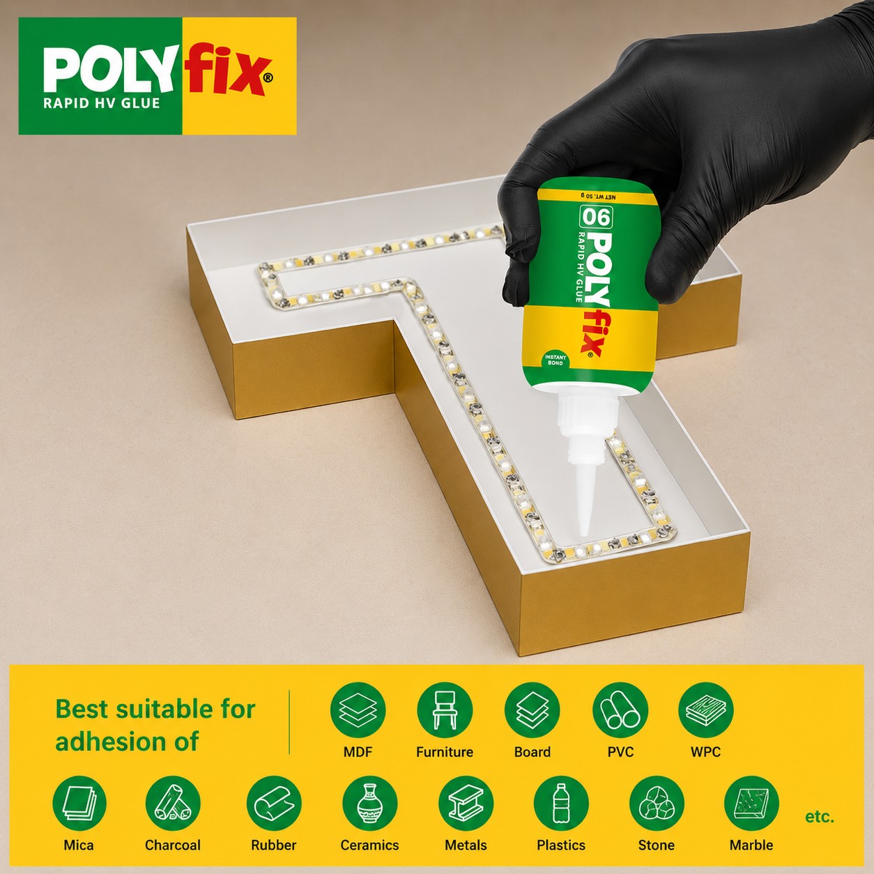 POLYFIX Rapid HV Cyanoacrylate Adhesive For Industrial & Household Purpose (20g) - HOME SHOPY