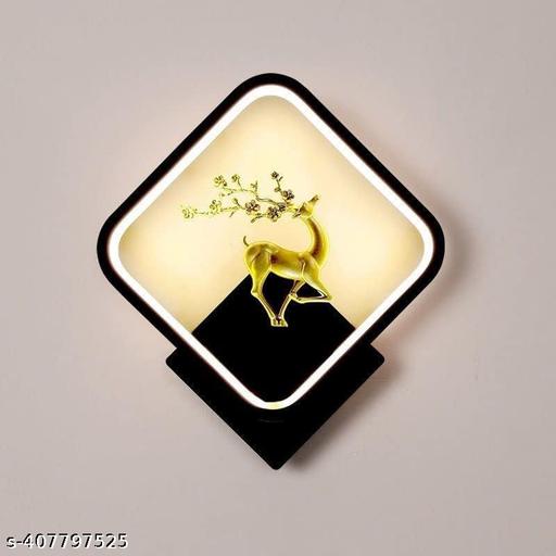 Black Body Home Decore Led Fancy Wall Light,Night Lamp,Decorative Lamp,Wall Hanging Lights for Bedroom,Living Room, Warm White(Square full Deer Bk)