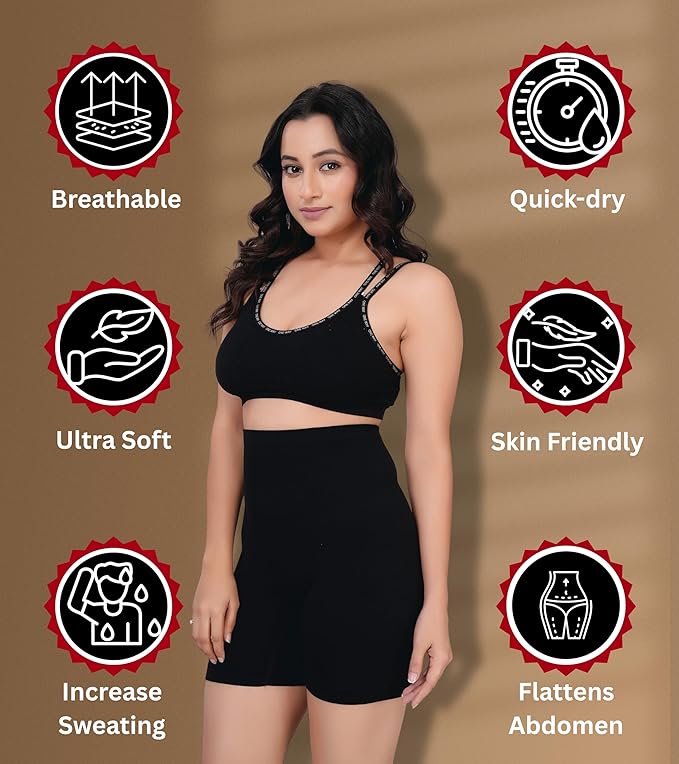 Women's High Waist Tummy Control Shapewear (Black) - Innaall.Store