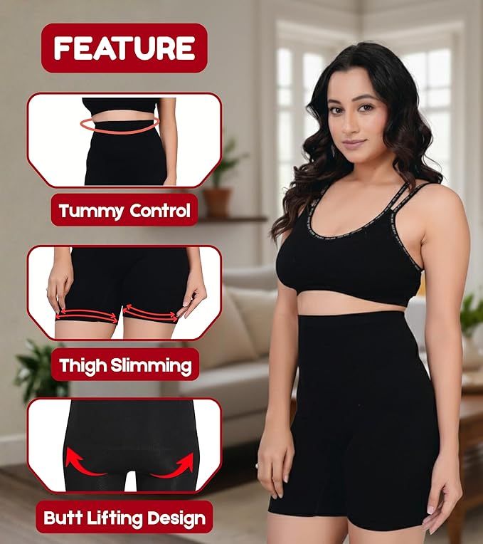 Women's High Waist Tummy Control Shapewear (Black) - Innaall.Store