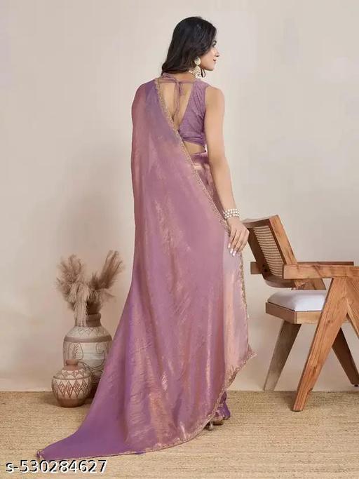 Gold onionpink Two-Tone Shinning  Soft  Havy  Silk Designer Saree with Beads & Stones, Gumming Lace Border, Embellished Partywear Wedding Sari for Festivals, Marriage, Gatherings – 6.2 Meter Length Including Running Blouse Piece – Lace Work Bollywood-Inspired Trending Viral Hit Saree - roslyncart