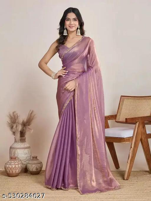 Gold onionpink Two-Tone Shinning  Soft  Havy  Silk Designer Saree with Beads & Stones, Gumming Lace Border, Embellished Partywear Wedding Sari for Festivals, Marriage, Gatherings – 6.2 Meter Length Including Running Blouse Piece – Lace Work Bollywood-Inspired Trending Viral Hit Saree - roslyncart