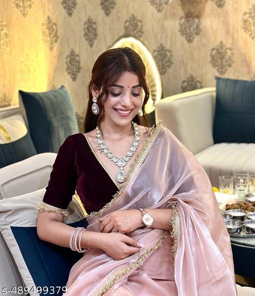 Beautiful Shining Nylon Net Saree - roslyncart