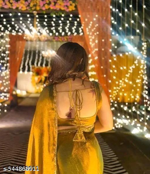 FINERFLY Superb Premium Quality New Rich Chiffon Fendy Type Soft Fabric Rich Border Look Party Wear Saree With Blouse - roslyncart
