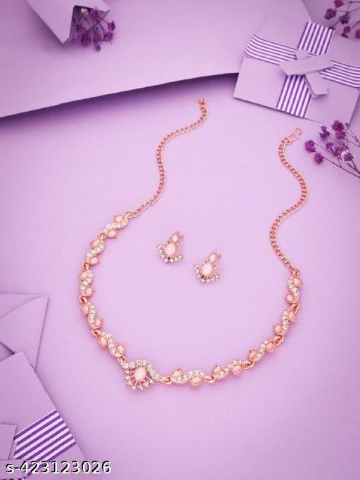 JWELLERY LAUNCHING ANOTHER DESIGN OF OXDIES JWELLERY 1 NECKLACE WITH 1 CUTE EARINGS - roslyncart