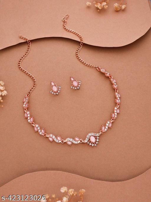 JWELLERY LAUNCHING ANOTHER DESIGN OF OXDIES JWELLERY 1 NECKLACE WITH 1 CUTE EARINGS - roslyncart