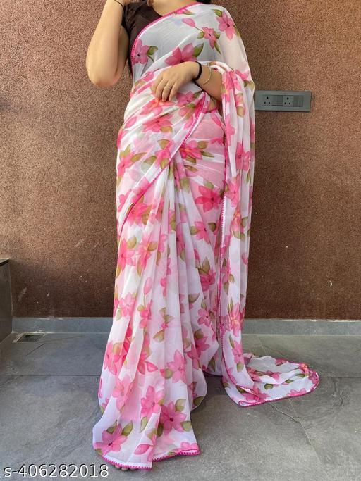 FLOWER DESIGNER SAREE - roslyncart
