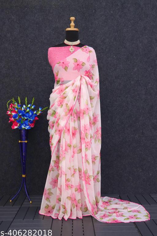 FLOWER DESIGNER SAREE - roslyncart