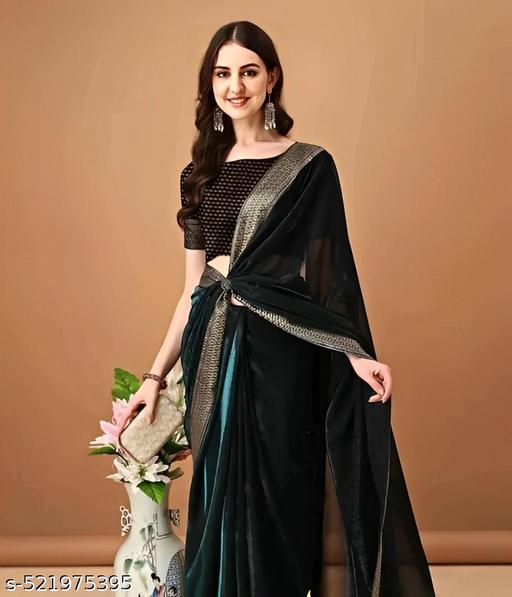 Lycra Fancy Saree With Fancy Lace Border - roslyncart