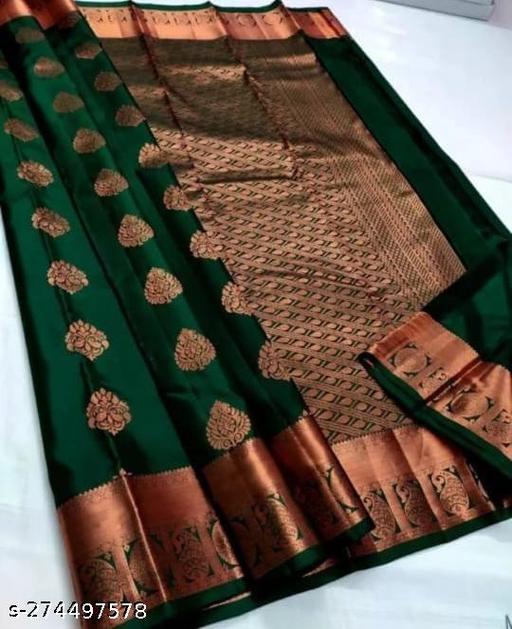 Tradional Partyware Banarasi Silk Saree With Blause - roslyncart